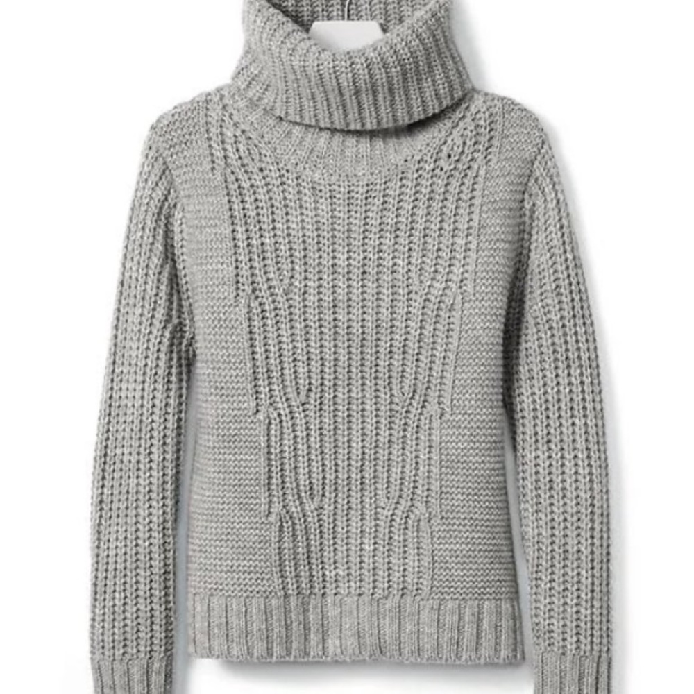 Banana Republic Italian Yarn Mixed Stitch Turtleneck Sweater-S